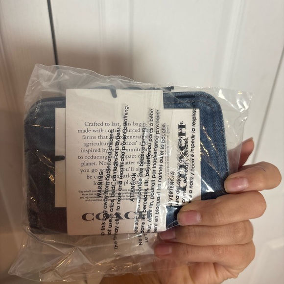 Coach Denim and Gold Chain Shoulder Bag with Matching Wallet - Picture 9 of 9